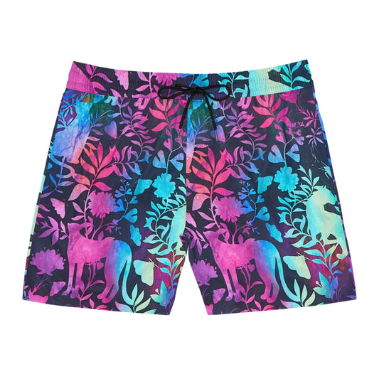 ZIONIC Shorts Jungle Pulse — Floral Morado Oversized UPF 50+