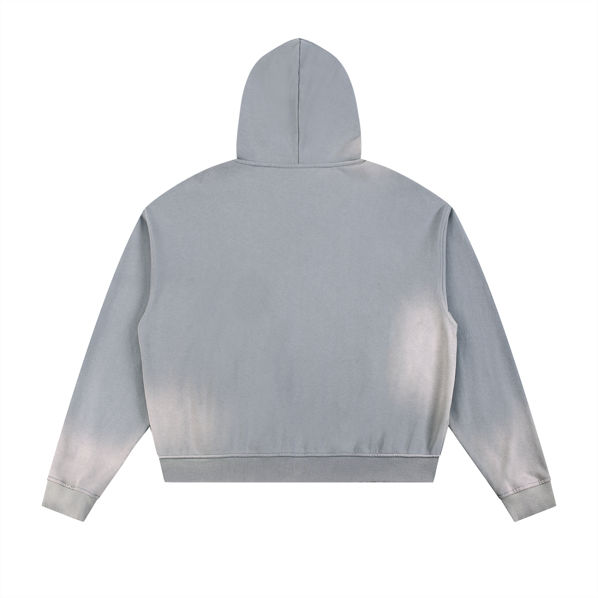 ZIONIC Sunfade Raw Edge Zip Hoodie