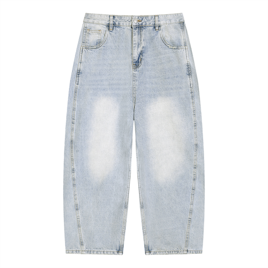 ZIONIC Washed Barrel Jeans