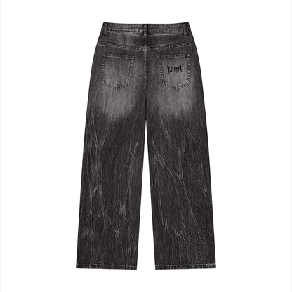 ZIONIC Vintage Wash Wide Leg Jeans