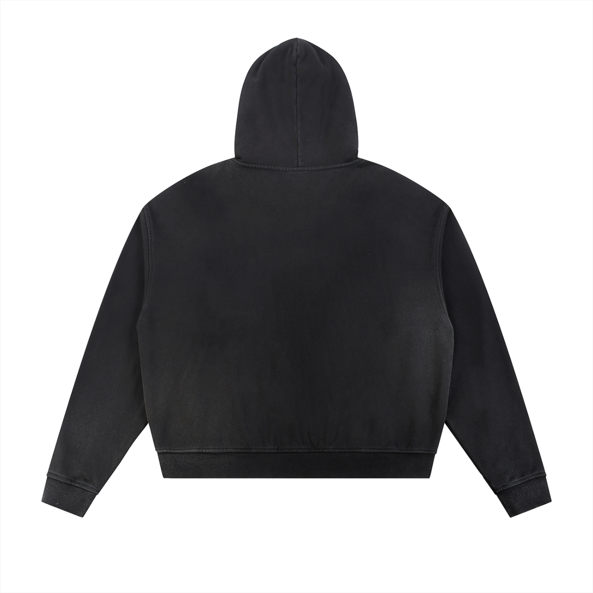 ZIONIC Sunfade Raw Edge Zip Hoodie