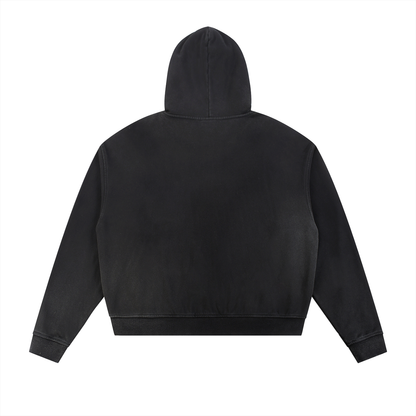 ZIONIC Sunfade Raw Edge Zip Hoodie