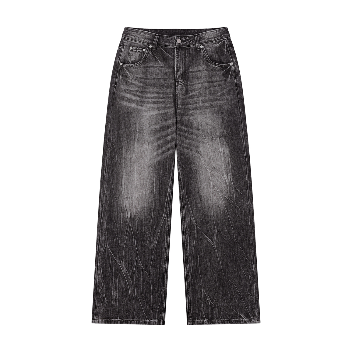ZIONIC Vintage Wash Wide Leg Jeans