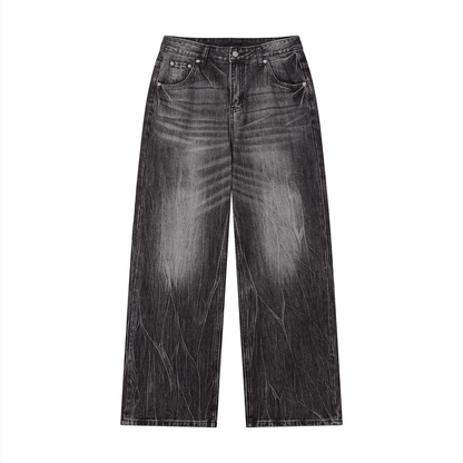 ZIONIC Vintage Wash Wide Leg Jeans