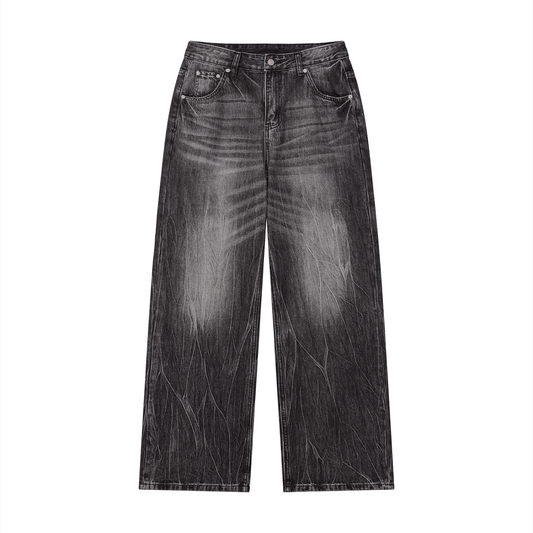 ZIONIC Vintage Wash Wide Leg Jeans